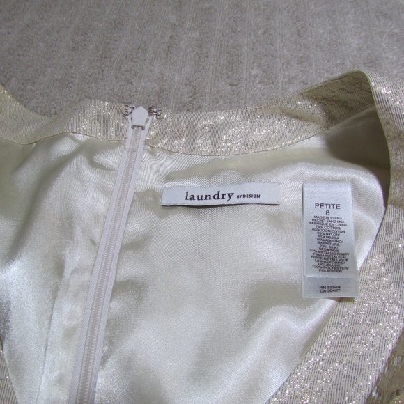 Laundry by Design Gold Lace Shimmer Overlay Mini Dress - Picture 10 of 13